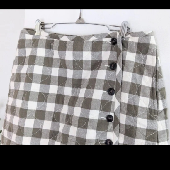 NWT Madewell Quilted Gingham Button Mini Skirt - Picture 5 of 10